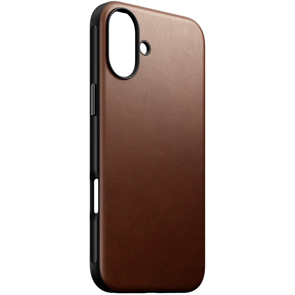 iPhone 16 Plus Nomad Modern Leather Deksel - MagSafe Kompatibel - Brun