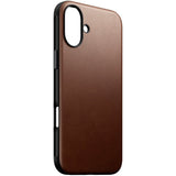 iPhone 16 Plus Nomad Modern Leather Deksel - MagSafe Kompatibel - Brun