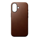 iPhone 16 Nomad Modern Leather Deksel - MagSafe Kompatibel - Brun