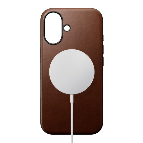 iPhone 16 Nomad Modern Leather Deksel - MagSafe Kompatibel - Brun