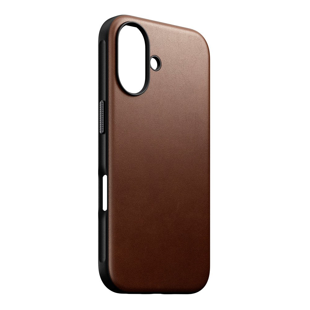 iPhone 16 Nomad Modern Leather Deksel - MagSafe Kompatibel - Brun