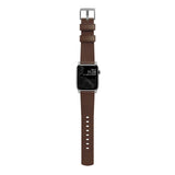 Nomad Apple Watch (42/44/SE/45/46/49mm) Modern Horween Band Rem - Rustic Brown / Silver Hardware