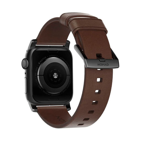 Nomad Apple Watch (38/40/SE/41/42mm) Modern Horween Band Rem - Rustic Brown / Black Hardware