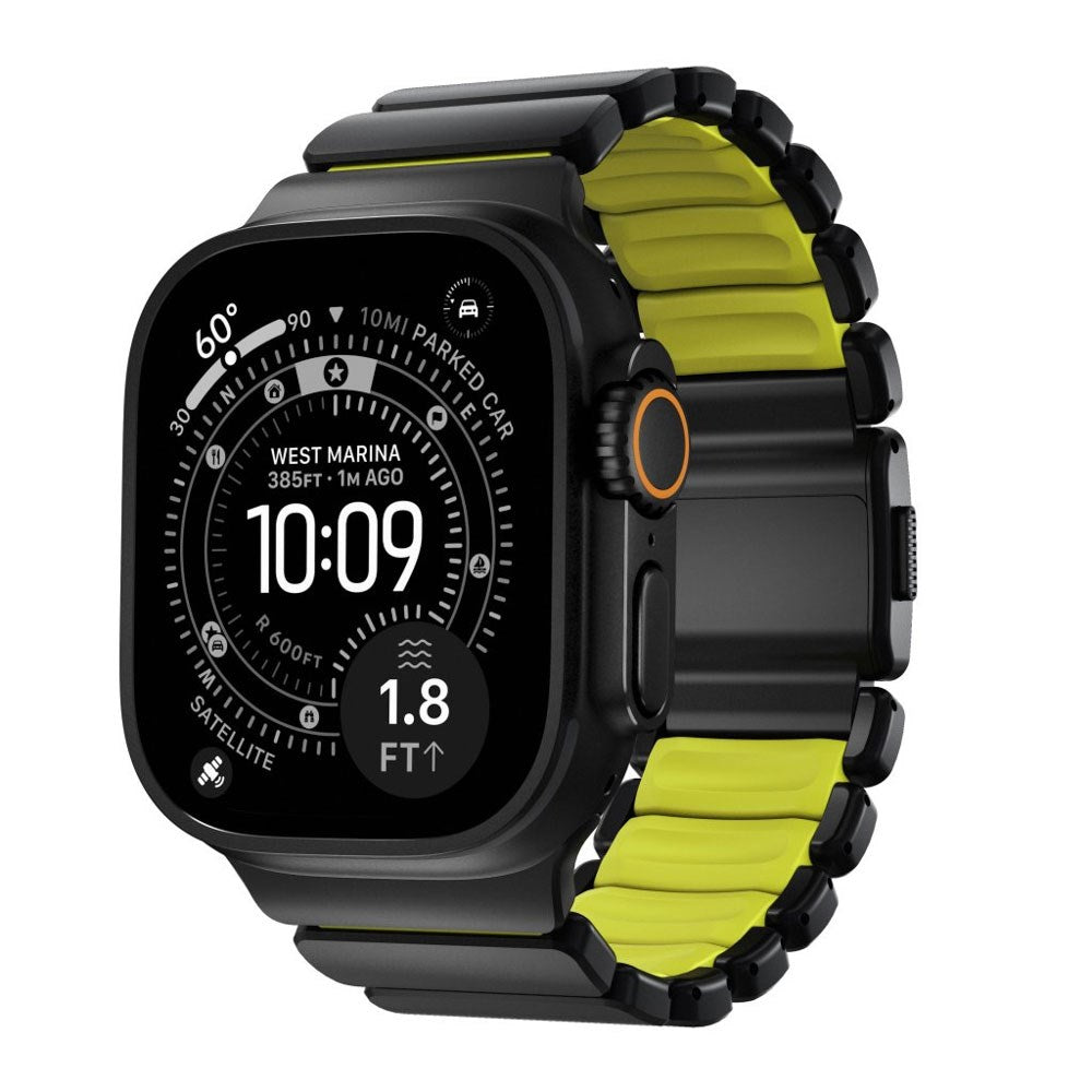 Apple Watch (42 / 44 / SE / 45 / 46 / 49mm) Nomad Stratos Band - Black Titanium - Volt