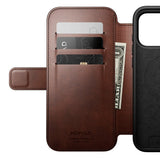 Nomad iPhone 17 Pro Max Modern Horween Leather Folio Case - MagSafe Kompatibel - Rustic Brown
