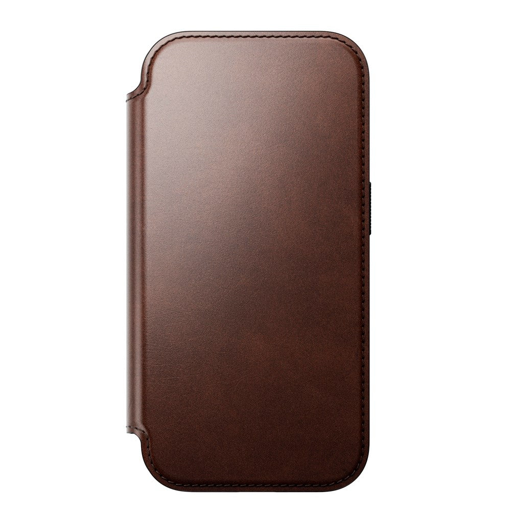 Nomad iPhone 17 Pro Modern Horween Leather Folio Case - MagSafe Kompatibel - Rustic Brown