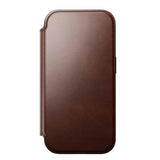 Nomad iPhone 17 Pro Modern Horween Leather Folio Case - MagSafe Kompatibel - Rustic Brown