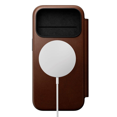 Nomad iPhone 17 Pro Modern Leather Folio Case - MagSafe Kompatibel - Brown