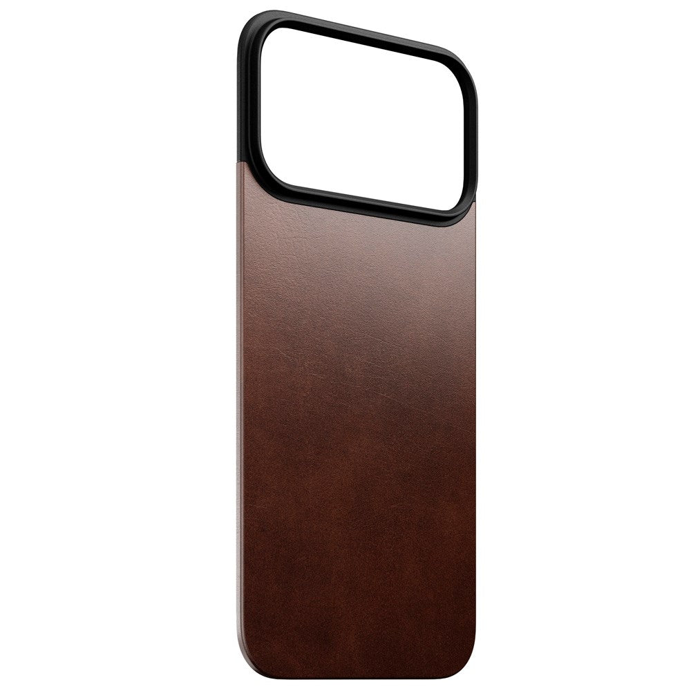 Nomad iPhone 17 Pro Magnetic Horween Leather Back Case - MagSafe Kompatibel - Rustic Brown