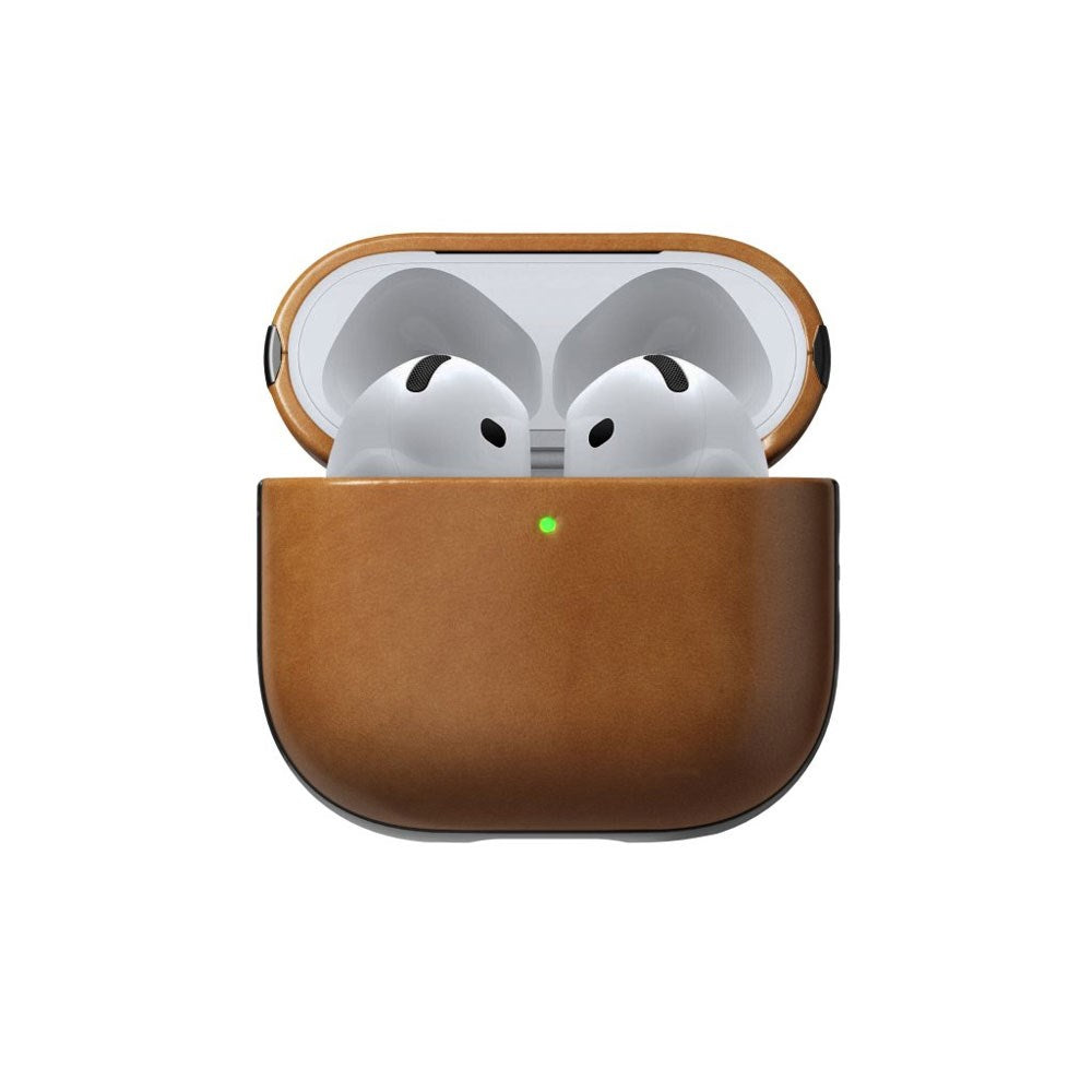AirPods (4. Gen.) Nomad Modern Leather Deksel - Lys Brun
