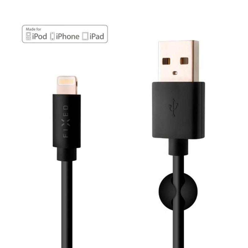 Fixed USB-A til Lightning Kabel 1m - Svart