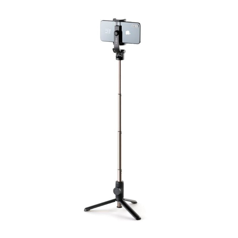 Fixed Snap 2-i-1 Stativ / Selfiestang for Smarttelefon & Actionkamera med Bluetooth-Utløserknapp – Svart