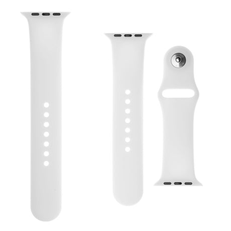 Fixed Apple Watch (42/44/SE/45/46/49mm) Silikonremsett - Hvit