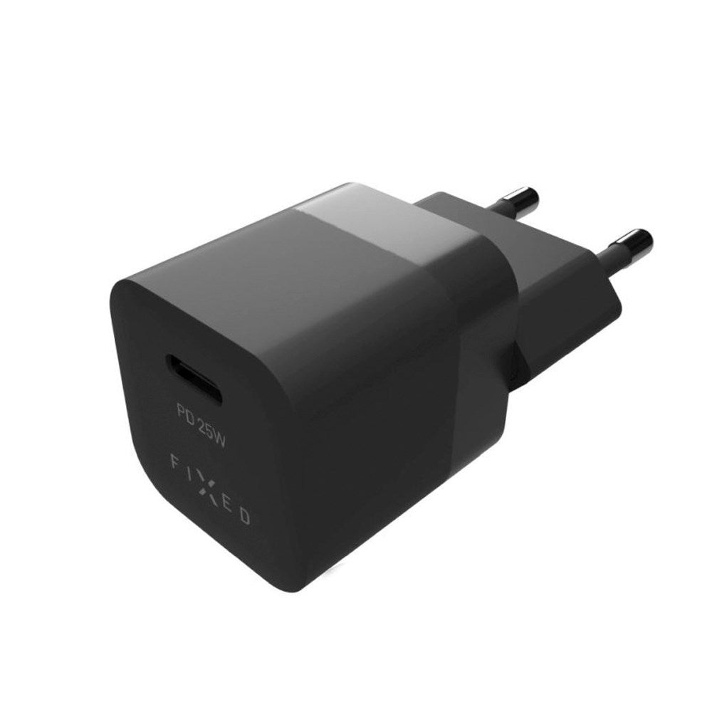 Fixed 25W PD USB-C Fast Vegglader - Svart