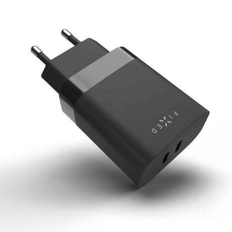 Fixed 35W PD 2x USB-C Fast Vegglader - Svart