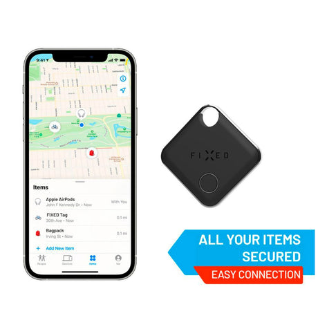 Fixed Tag - Bluetooth GPS Tracker - Apple Find My Compatible - Svart