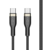 Fixed Metal USB-C til USB-C PD Kabel 100W - 1.2m - Svart