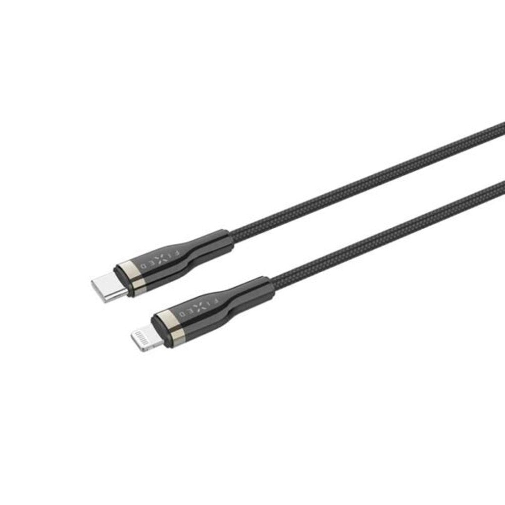 Fixed Metal USB-C til Lightning MFi PD Kabel 60W - 50cm - Svart