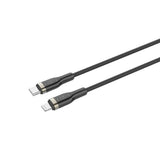 Fixed Metal USB-C til Lightning MFi PD Kabel 60W - 2m - Svart