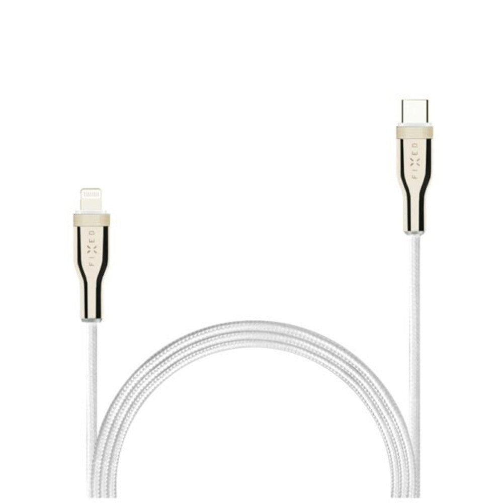 Fixed Metal USB-C til Lightning MFi PD Kabel 60W - 2m - Hvit