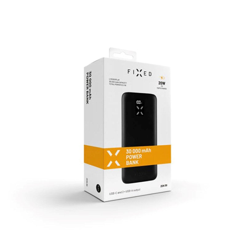 Fixed Zen 30 2 x USB-A 1 x USB-C PD 20W Power Bank 30.000 mAh - Svart