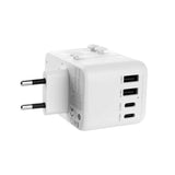 Fixed Universal Reise Adapter 65W EU / UK / USA / AUS - Hvit