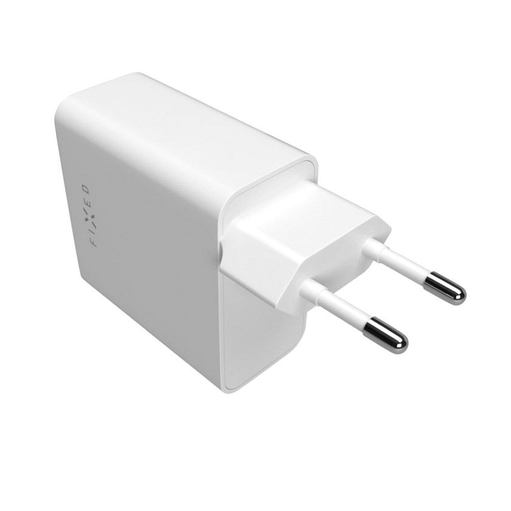 Fixed 65W PD 2x USB-C Fast Vegglader - Hvit