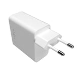 Fixed 65W PD 2x USB-C Fast Vegglader - Hvit