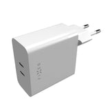 Fixed 65W PD 2x USB-C Fast Vegglader - Hvit