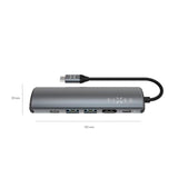 Fixed 100W HubPro 6-i-1 USB-C Multiport Adapter - Grå