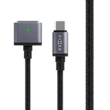 Fixed Braided USB-C til MagSafe 3 Kabel 140W - 2m - Grå