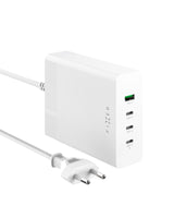 Fixed GaN Bordlader 200W - 3x USB-C / 1x USB-A - Hvit