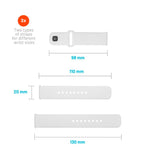 Fixed Universal Smartwatch Sporty Silikon Rem (20mm) - Hvit