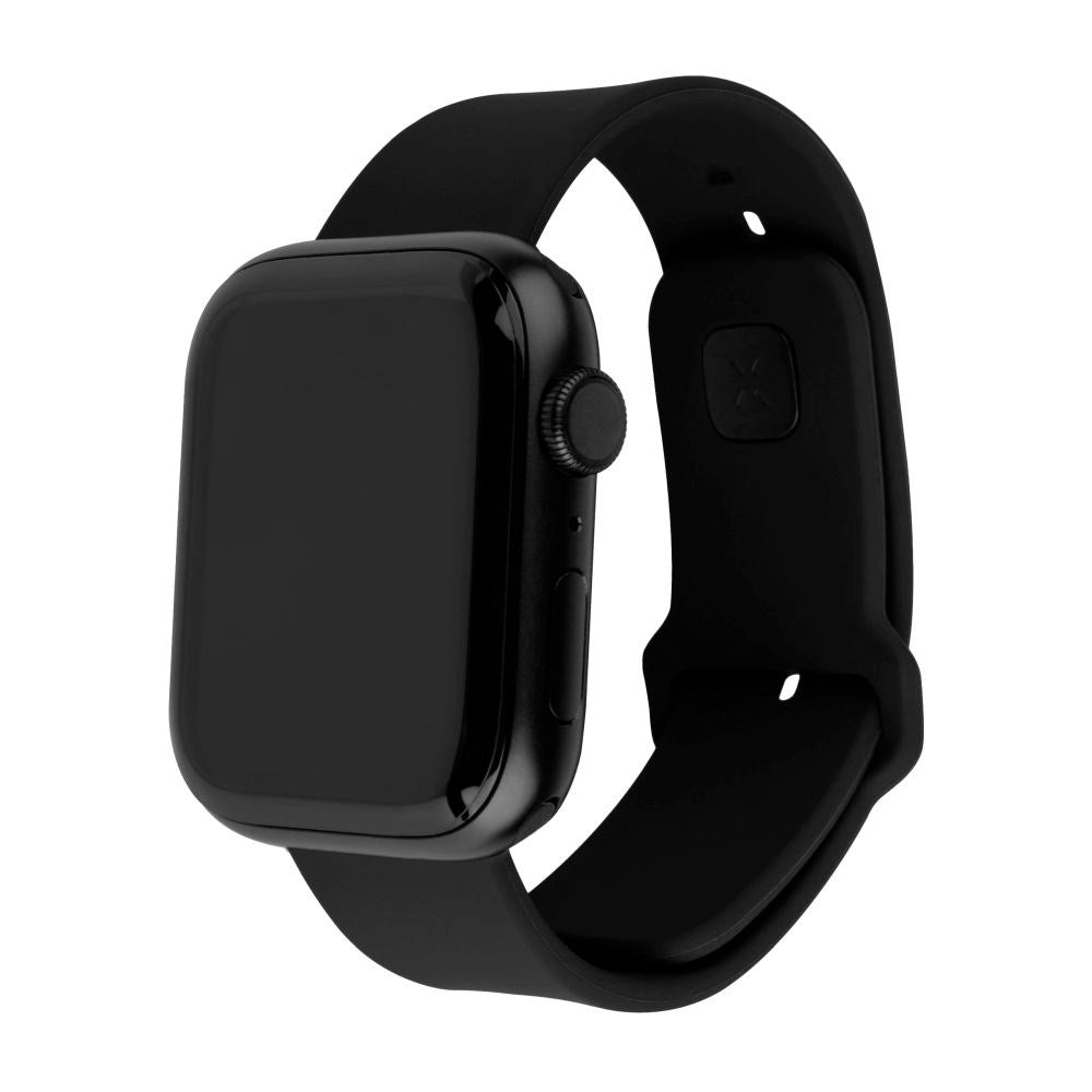 Fixed Apple Watch (42/44/SE/45/46/49mm) Sporty Silikonremsett - Svart