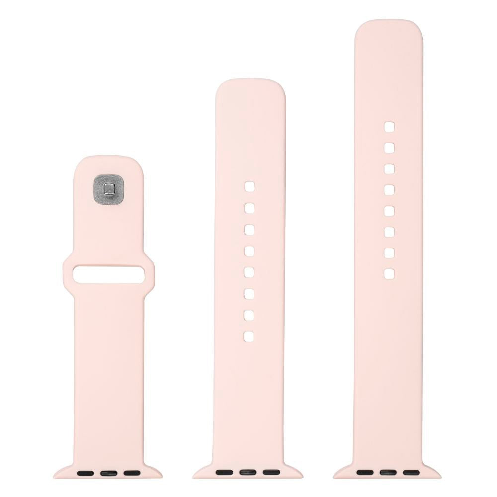 Fixed Apple Watch (42/44/SE/45/46/49mm) Sporty Silikonremsett - Rosa