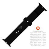 Fixed Apple Watch (38/40/SE/41/42mm) Sporty Silikonremsett - Svart