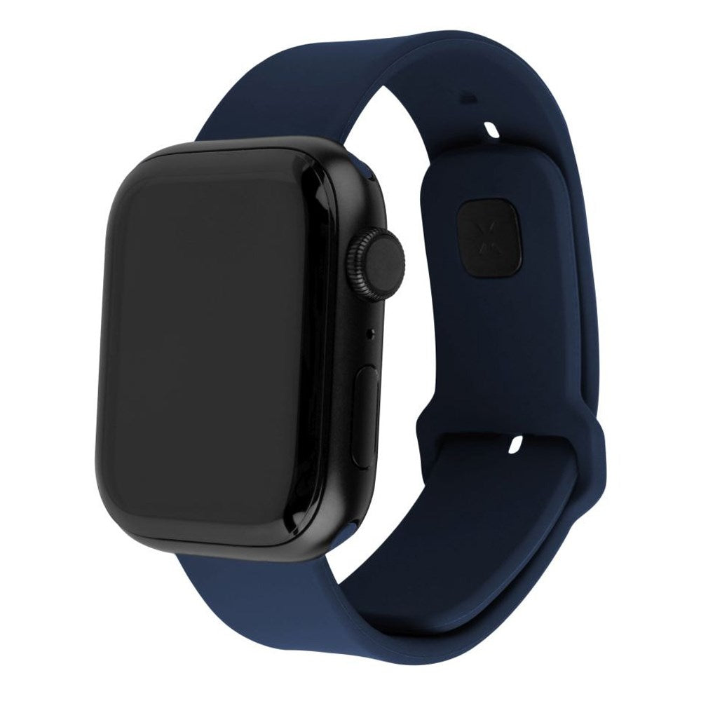 Fixed Apple Watch (42/44/SE/45/46/49mm) Sporty Wide Silikonremsett - Blå