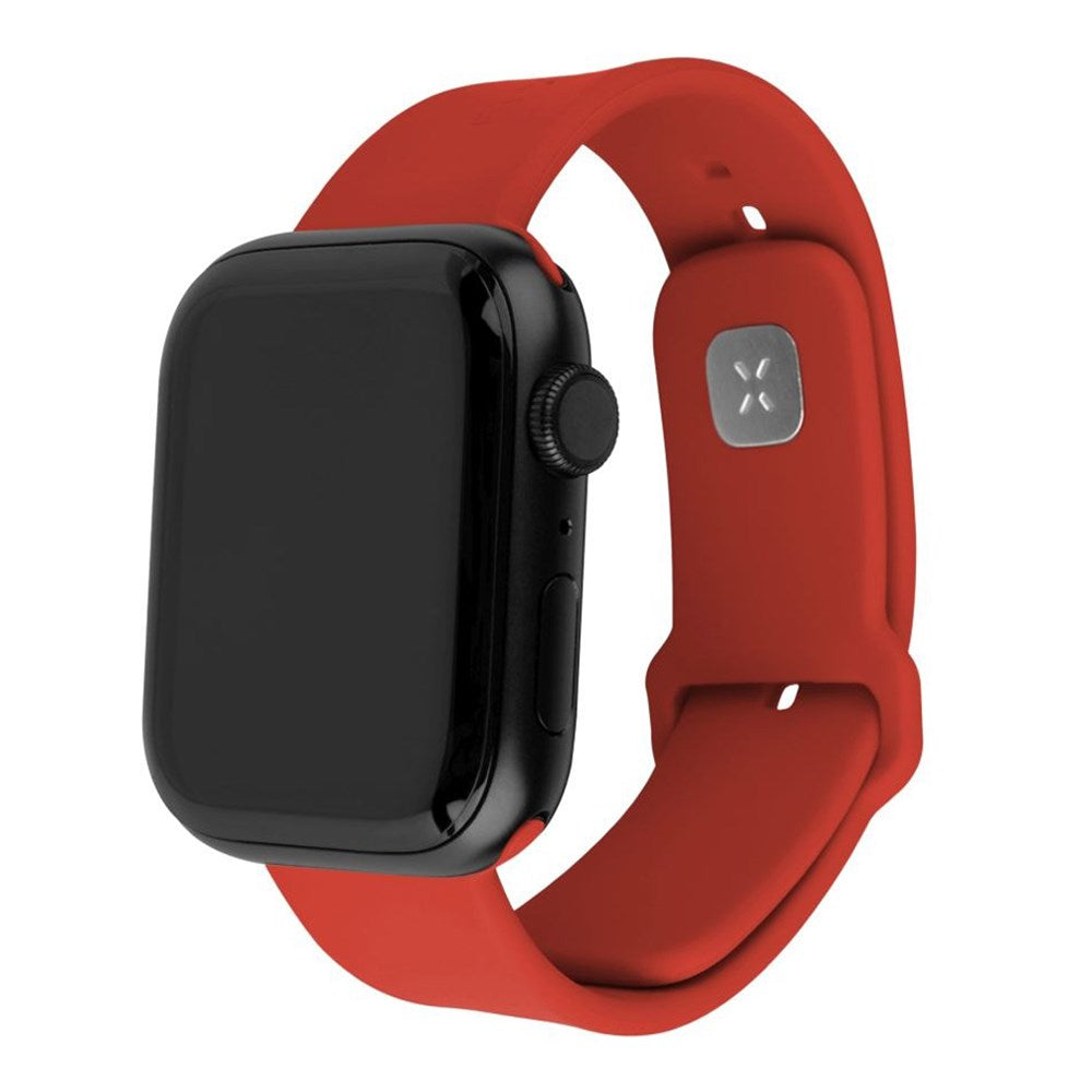 Fixed Apple Watch (42/44/SE/45/46/49mm) Sporty Wide Silikonremsett - Rød