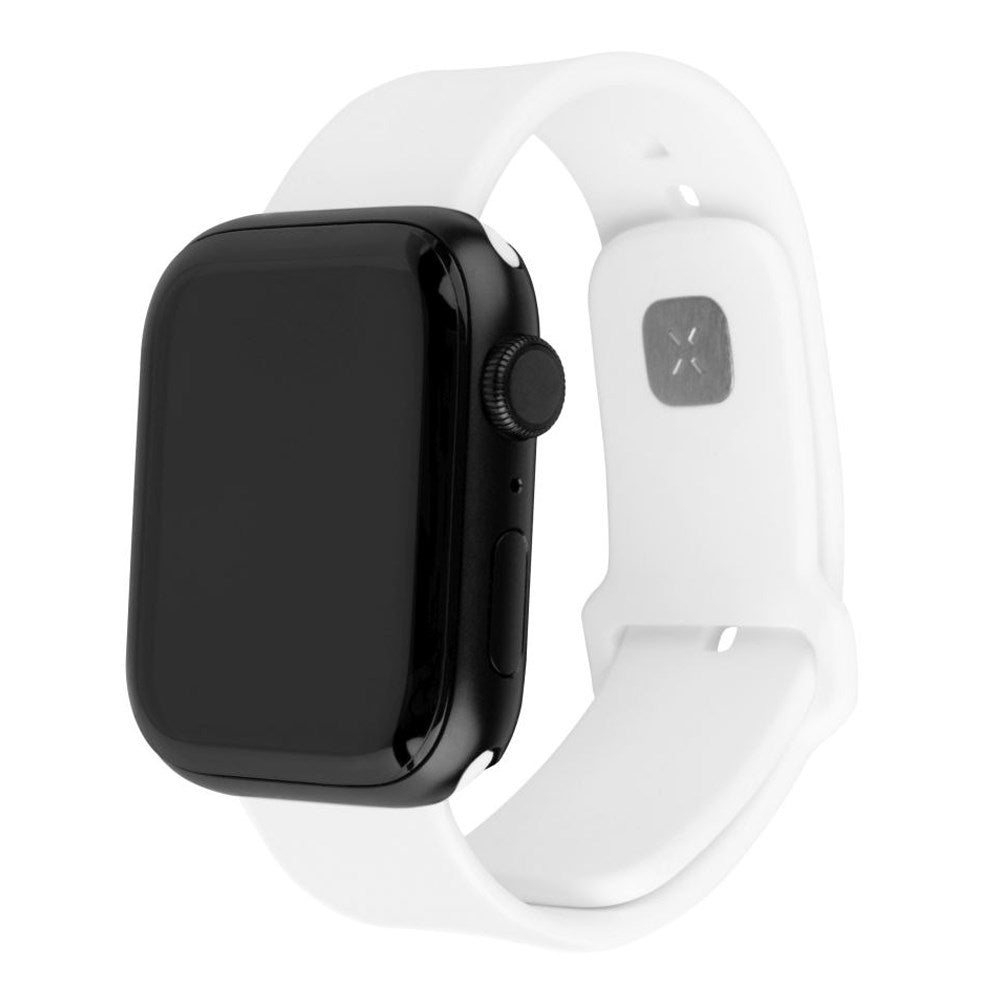 Fixed Apple Watch (42/44/SE/45/46/49mm) Sporty Wide Silikonremsett - Hvit