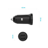 Fixed Mini Billader 2x USB-A 15W - Svart