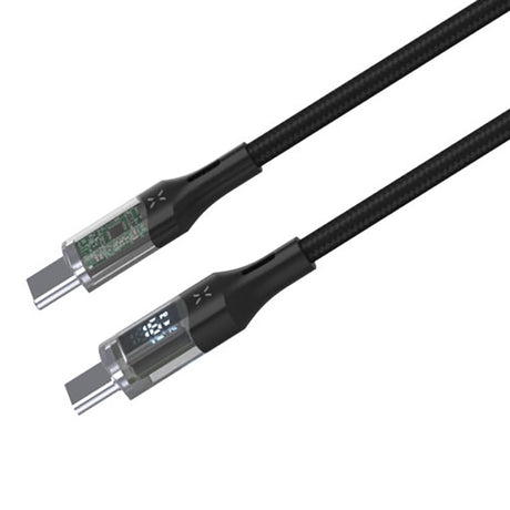 Fixed LED Display USB-C til USB-C PD-kabel 100W - 2m - Svart