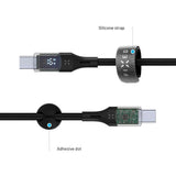 Fixed LED Display USB-C til USB-C PD-kabel 100W - 2m - Svart