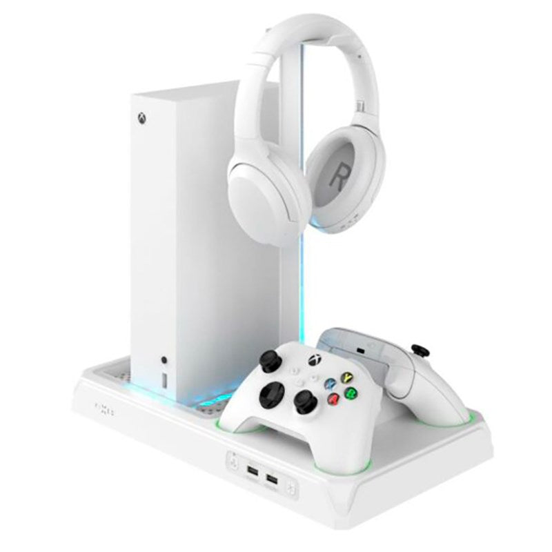 Fixed Xbox Series S/X Stativ med Kjøling og 2 x Kontrolllader - Hvit