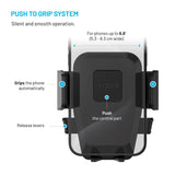 Fixed Iconiq XXL (Maks. Mobilbredde: 5,3 - 8,3 cm) Dashbord- / Frontrutetelefonholder - Svart