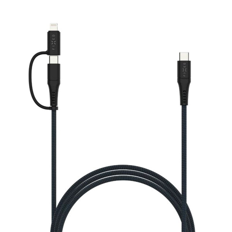 Fixed 2-i-1 60W USB-C til Lightning Kabel 1.2m - Svart