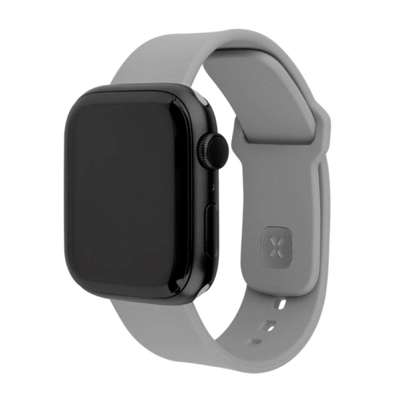 Apple Watch (42 / 44 / SE / 45 / 46 / 49mm) Fixed Sporty Silikon Rem Sett - Lysgrå