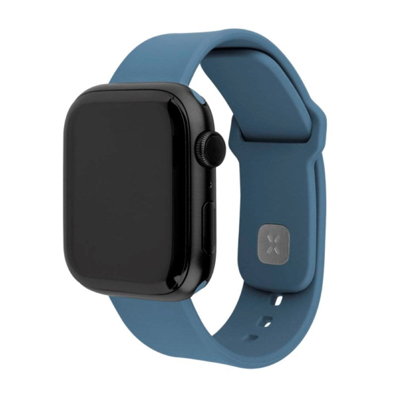 Apple Watch (38 / 40 / SE / 41 / 42mm) Fixed Sporty Silikon Rem Sett - Lys Blå