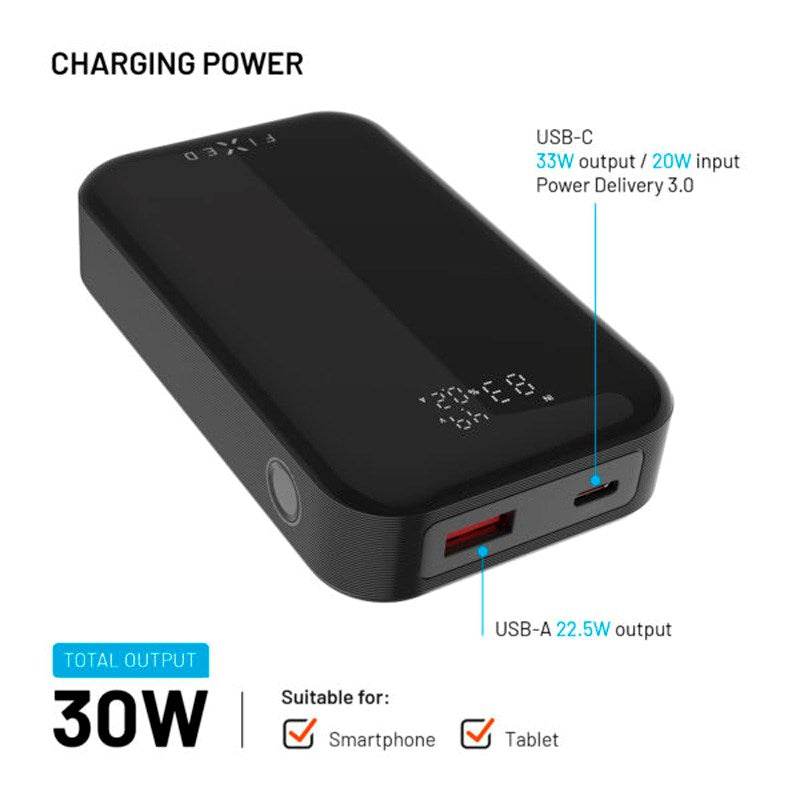 Fixed Zen 10 Pro - 30W PowerBank 10.000 mAh - Svart