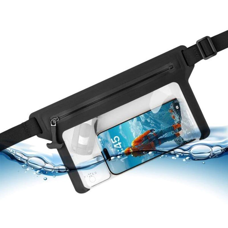 Fixed Vanntett Belteveske (Maks. Mobile Mål: 200 x 138 mm) - Svart / Gjennomsiktig