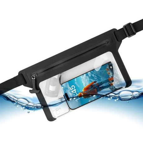 Fixed Vanntett Belteveske (Maks. Mobile Mål: 200 x 138 mm) - Svart / Gjennomsiktig